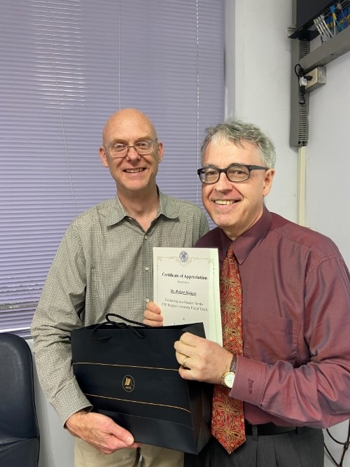 Prof. Robert Bickers and FLLD Prof. Henk Vynckier at the lecture