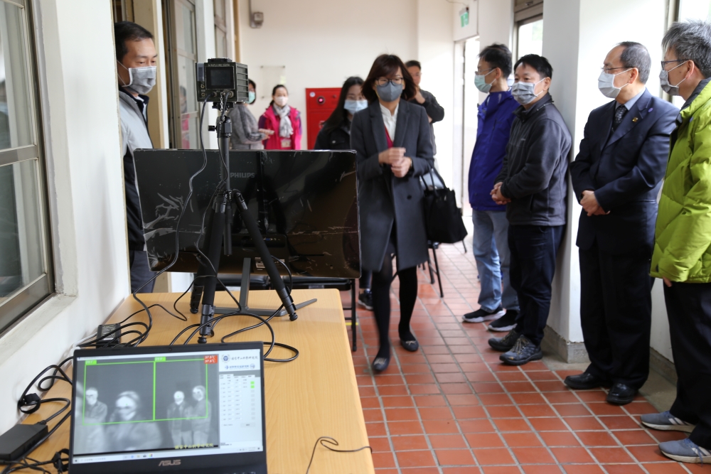 Infra-red thermographers are installed at the university gate, entrance of Social Science Building, and Management College to speed up temperature-taking